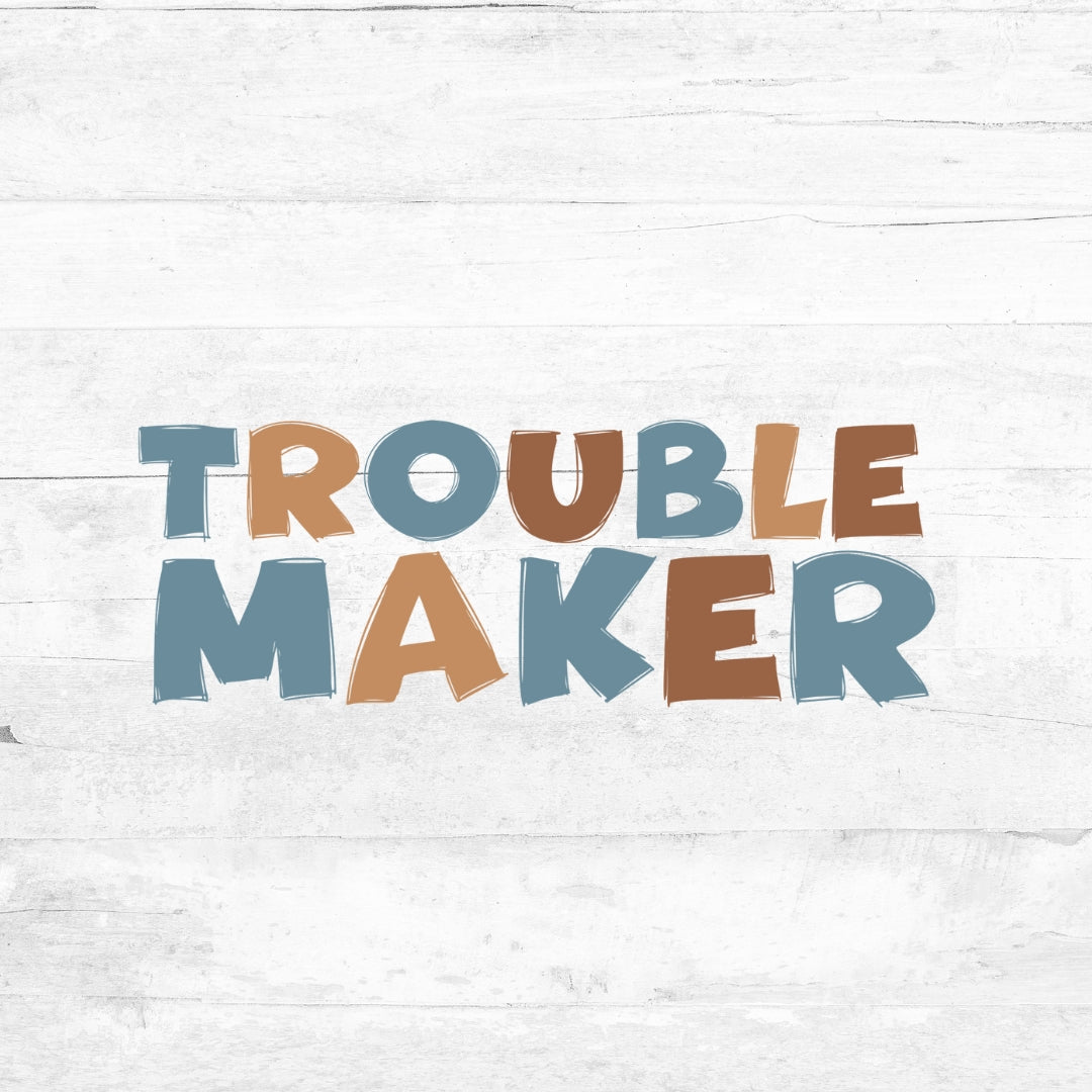 Bügelbild  - Limited Edition - Trouble Maker -  warm and blue